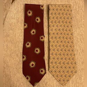 Giorgio Armani Red and Gold Patterned Ties